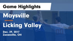 Maysville  vs Licking Valley  Game Highlights - Dec. 29, 2017