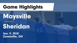 Maysville  vs Sheridan  Game Highlights - Jan. 9, 2018