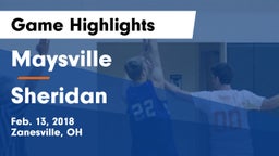 Maysville  vs Sheridan  Game Highlights - Feb. 13, 2018