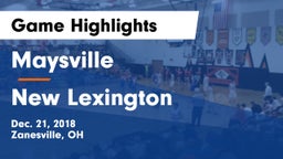 Maysville  vs New Lexington  Game Highlights - Dec. 21, 2018