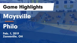 Maysville  vs Philo  Game Highlights - Feb. 1, 2019