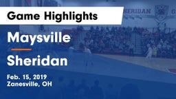 Maysville  vs Sheridan  Game Highlights - Feb. 15, 2019
