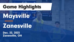 Maysville  vs Zanesville  Game Highlights - Dec. 22, 2023