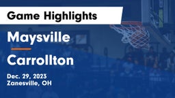 Maysville  vs Carrollton  Game Highlights - Dec. 29, 2023