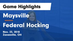 Maysville  vs Federal Hocking  Game Highlights - Nov. 23, 2018