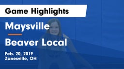 Maysville  vs Beaver Local Game Highlights - Feb. 20, 2019