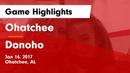 Ohatchee  vs Donoho  Game Highlights - Jan 14, 2017