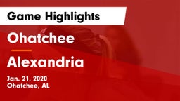 Ohatchee  vs Alexandria  Game Highlights - Jan. 21, 2020