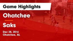 Ohatchee  vs Saks  Game Highlights - Dec 28, 2016