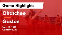 Ohatchee  vs Gaston Game Highlights - Jan. 10, 2020