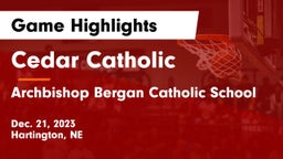 Cedar Catholic  vs Archbishop Bergan Catholic School Game Highlights - Dec. 21, 2023