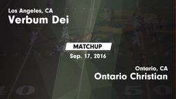 Matchup: Verbum Dei High vs. Ontario Christian  2016