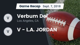 Recap: Verbum Dei  vs. V - L.A. JORDAN 2018
