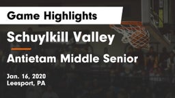 Schuylkill Valley  vs Antietam Middle Senior  Game Highlights - Jan. 16, 2020