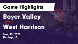 Boyer Valley  vs West Harrison  Game Highlights - Jan. 13, 2023