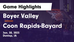 Boyer Valley  vs Coon Rapids-Bayard  Game Highlights - Jan. 30, 2023