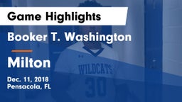 Booker T. Washington  vs Milton  Game Highlights - Dec. 11, 2018
