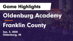 Oldenburg Academy  vs Franklin County  Game Highlights - Jan. 3, 2020