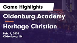 Oldenburg Academy  vs Heritage Christian  Game Highlights - Feb. 1, 2020