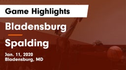 Bladensburg  vs Spalding Game Highlights - Jan. 11, 2020