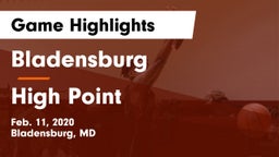 Bladensburg  vs High Point  Game Highlights - Feb. 11, 2020