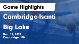Cambridge-Isanti  vs Big Lake  Game Highlights - Dec. 12, 2023