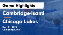 Cambridge-Isanti  vs Chisago Lakes  Game Highlights - Dec. 21, 2023
