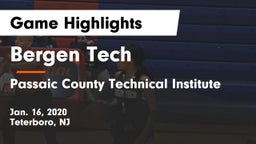 Bergen Tech  vs Passaic County Technical Institute Game Highlights - Jan. 16, 2020