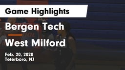 Bergen Tech  vs West Milford  Game Highlights - Feb. 20, 2020