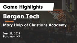 Bergen Tech  vs Mary Help of Christians Academy Game Highlights - Jan. 28, 2022
