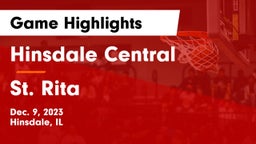 Hinsdale Central  vs St. Rita  Game Highlights - Dec. 9, 2023