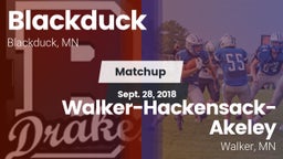 Matchup: Blackduck vs. Walker-Hackensack-Akeley  2018