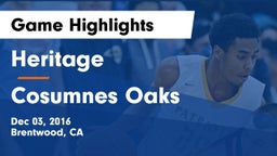 Heritage  vs Cosumnes Oaks  Game Highlights - Dec 03, 2016