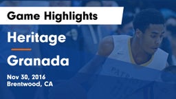 Heritage  vs Granada  Game Highlights - Nov 30, 2016