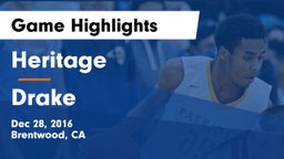 Heritage  vs Drake  Game Highlights - Dec 28, 2016