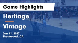 Heritage  vs Vintage  Game Highlights - Jan 11, 2017
