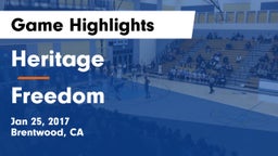 Heritage  vs Freedom Game Highlights - Jan 25, 2017