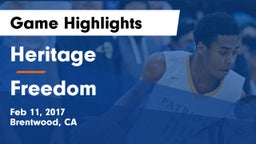 Heritage  vs Freedom Game Highlights - Feb 11, 2017