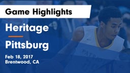 Heritage  vs Pittsburg  Game Highlights - Feb 18, 2017