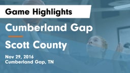 Cumberland Gap  vs Scott County Game Highlights - Nov 29, 2016