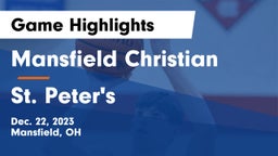 Mansfield Christian  vs St. Peter's  Game Highlights - Dec. 22, 2023