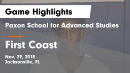 Paxon School for Advanced Studies vs First Coast Game Highlights - Nov. 29, 2018