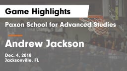 Paxon School for Advanced Studies vs Andrew Jackson  Game Highlights - Dec. 4, 2018
