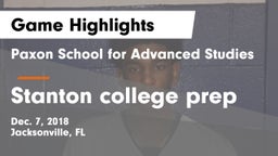 Paxon School for Advanced Studies vs Stanton college prep Game Highlights - Dec. 7, 2018