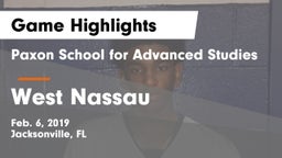 Paxon School for Advanced Studies vs West Nassau  Game Highlights - Feb. 6, 2019
