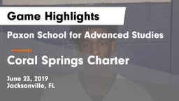 Paxon School for Advanced Studies vs Coral Springs Charter Game Highlights - June 23, 2019