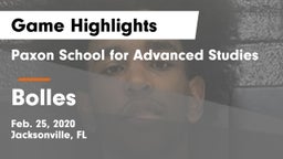 Paxon School for Advanced Studies vs Bolles Game Highlights - Feb. 25, 2020