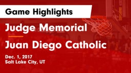 Judge Memorial  vs Juan Diego Catholic  Game Highlights - Dec. 1, 2017