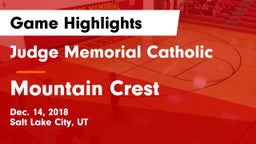 Judge Memorial Catholic  vs Mountain Crest  Game Highlights - Dec. 14, 2018