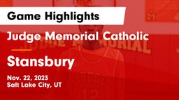 Judge Memorial Catholic  vs Stansbury  Game Highlights - Nov. 22, 2023